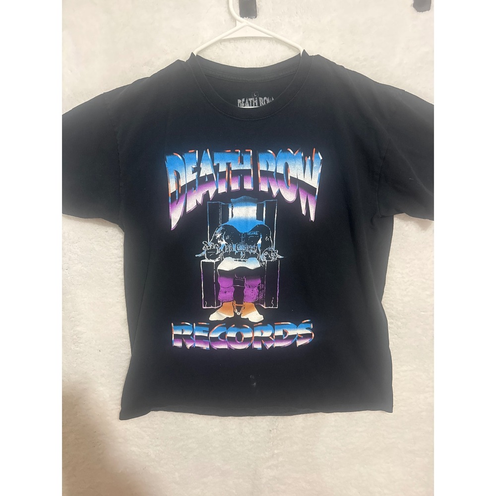 Death Row Records T-Shirt Hip Hop Rap Music Graphic Tee Black Mens L